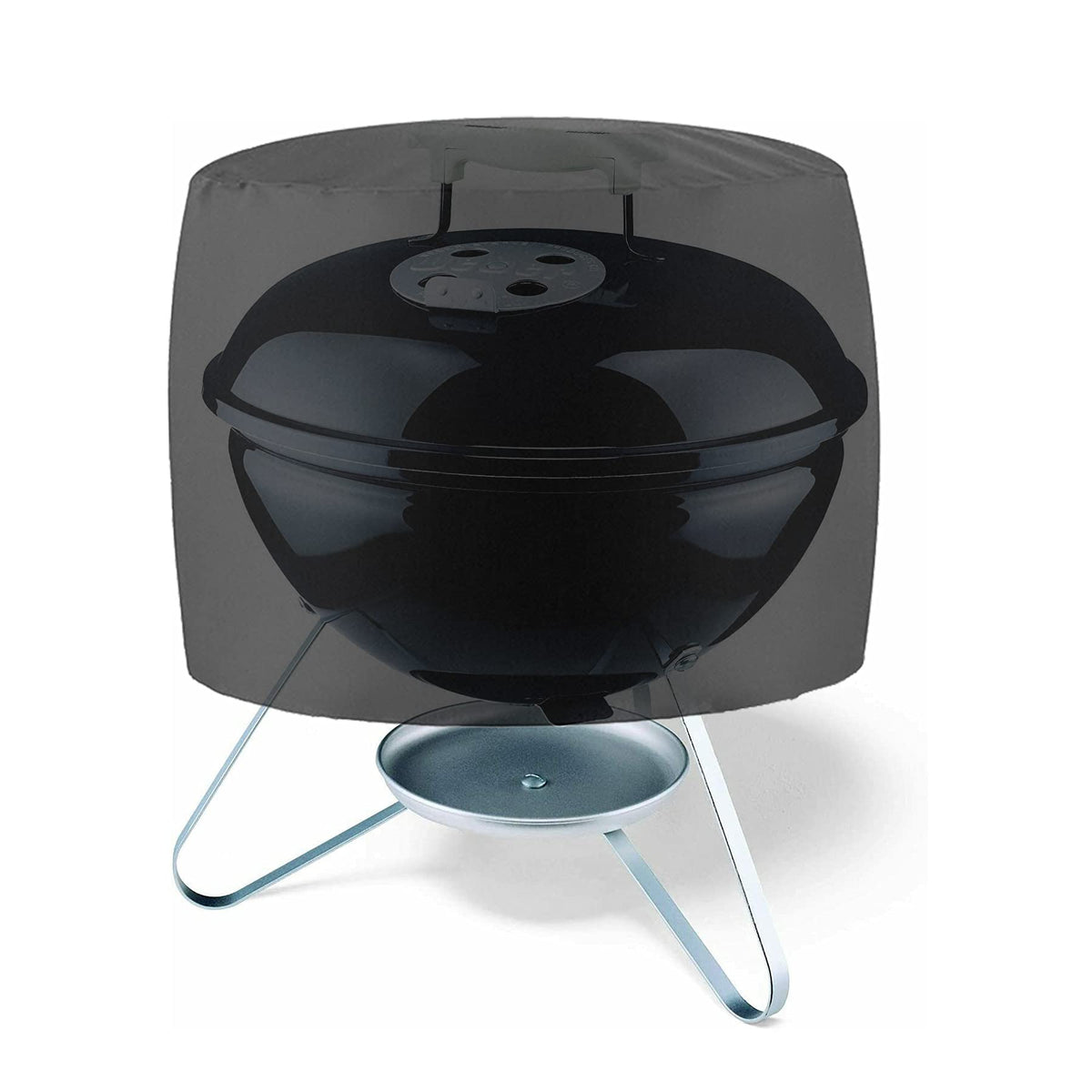 BJYasoppu grill cover with adjustable drawstring secures a perfect fit on 18in kettles