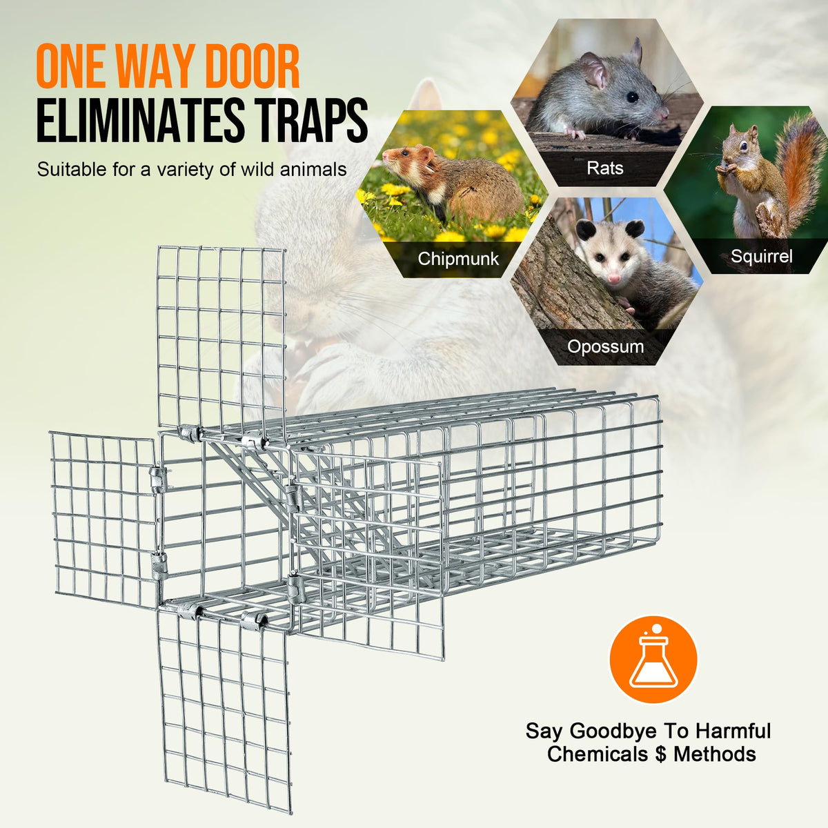 Bkaleme One-Way Squirrel Door Excluder directing squirrels to exit safely