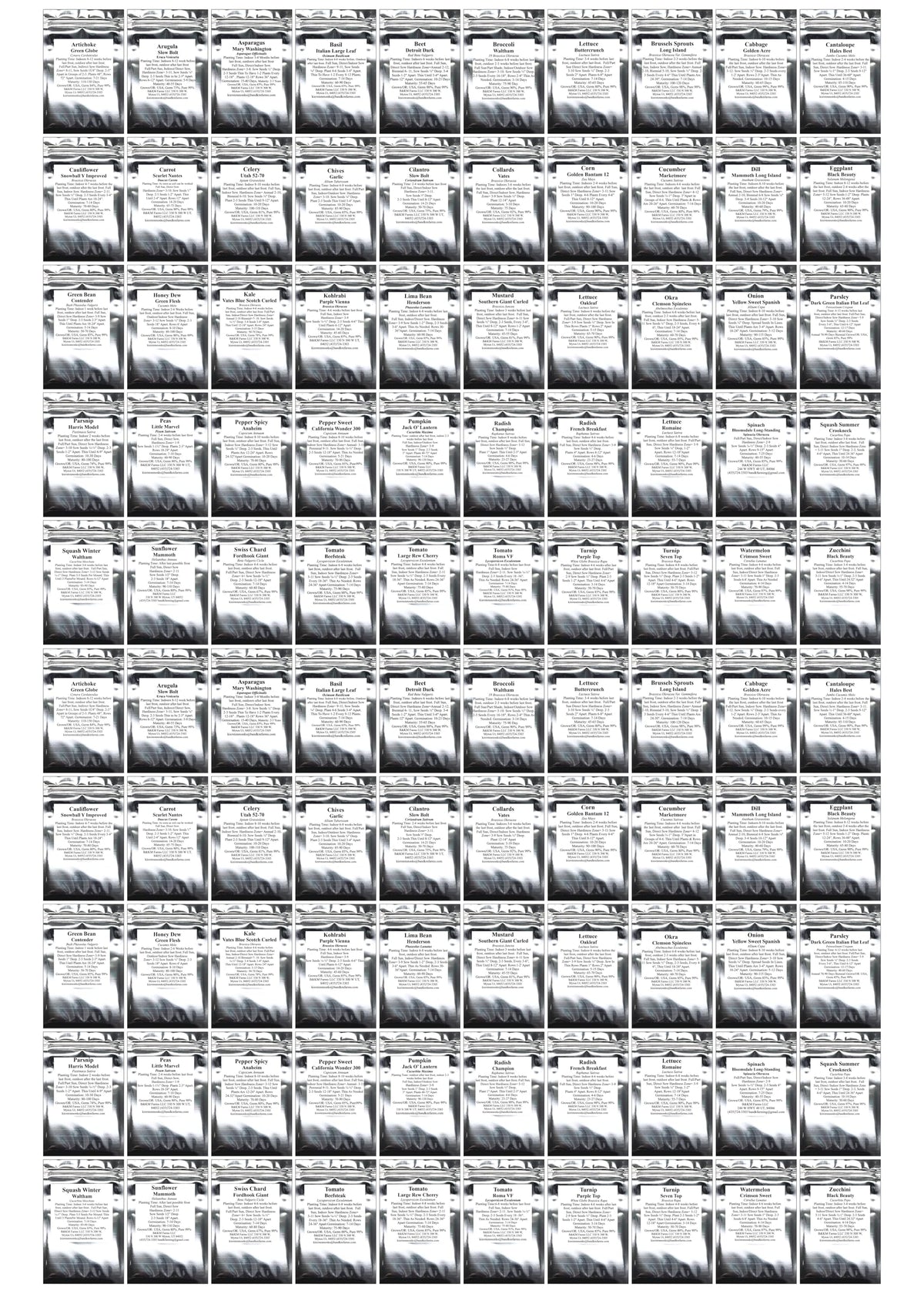 Moisture-proof Mylar bags protect seeds for extended viability and future planting.