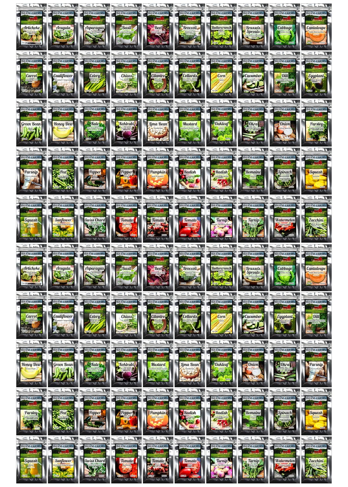 B&KM Farms over 100,000 heirloom seeds symbolize garden diversity and abundance.