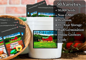 B&KM Farms seeds hand-labeled and USA-packaged for quality and traceability.