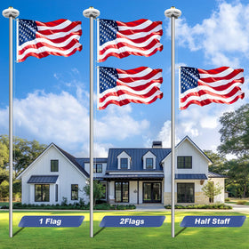 Bknius outdoor flagpole kit with quick, simple installation