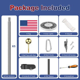 Bknius heavy-duty flagpole kit for outdoor use