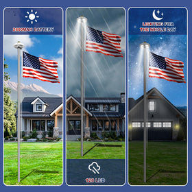Bknius rust-resistant metal flagpole standing against strong winds