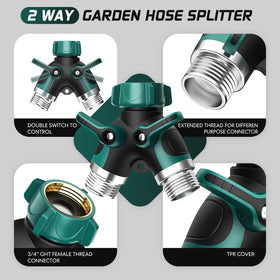 BKV dual outlet water flow control on faucet for simultaneous plant watering