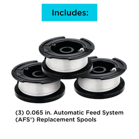 BLACK+DECKER AF1003ZP 30 ft spool supports continuous trimming.