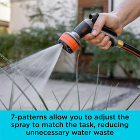 Black + Decker Dial 7 mist pattern nozzle for fine humidity and soft irrigation.