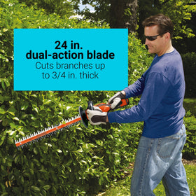 BLACK+DECKER hedge trimmer cuts branches up to 3/4 inch with ease