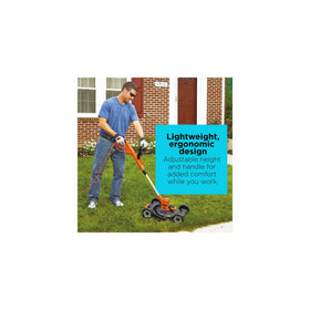 Corded power on BLACK+DECKER MTE912 provides continuous runtime for small yards.