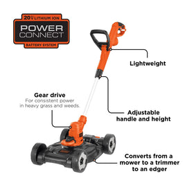 BLACK+DECKER MTE912 trimmer/edger attachment enables precise edging.