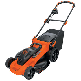 BLACK+DECKER 20in mower front view showing compact design for edge navigation