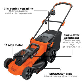 BLACK+DECKER mower side discharge demonstrates versatile clippings management