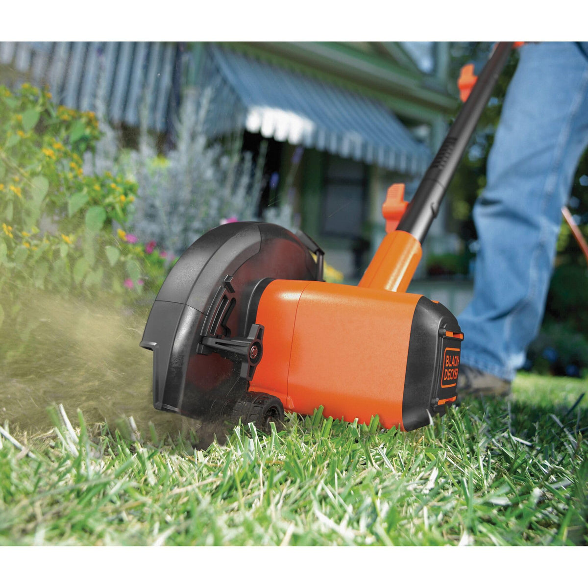 BLACK+DECKER 20V MAX edger with charger included for quick setup.