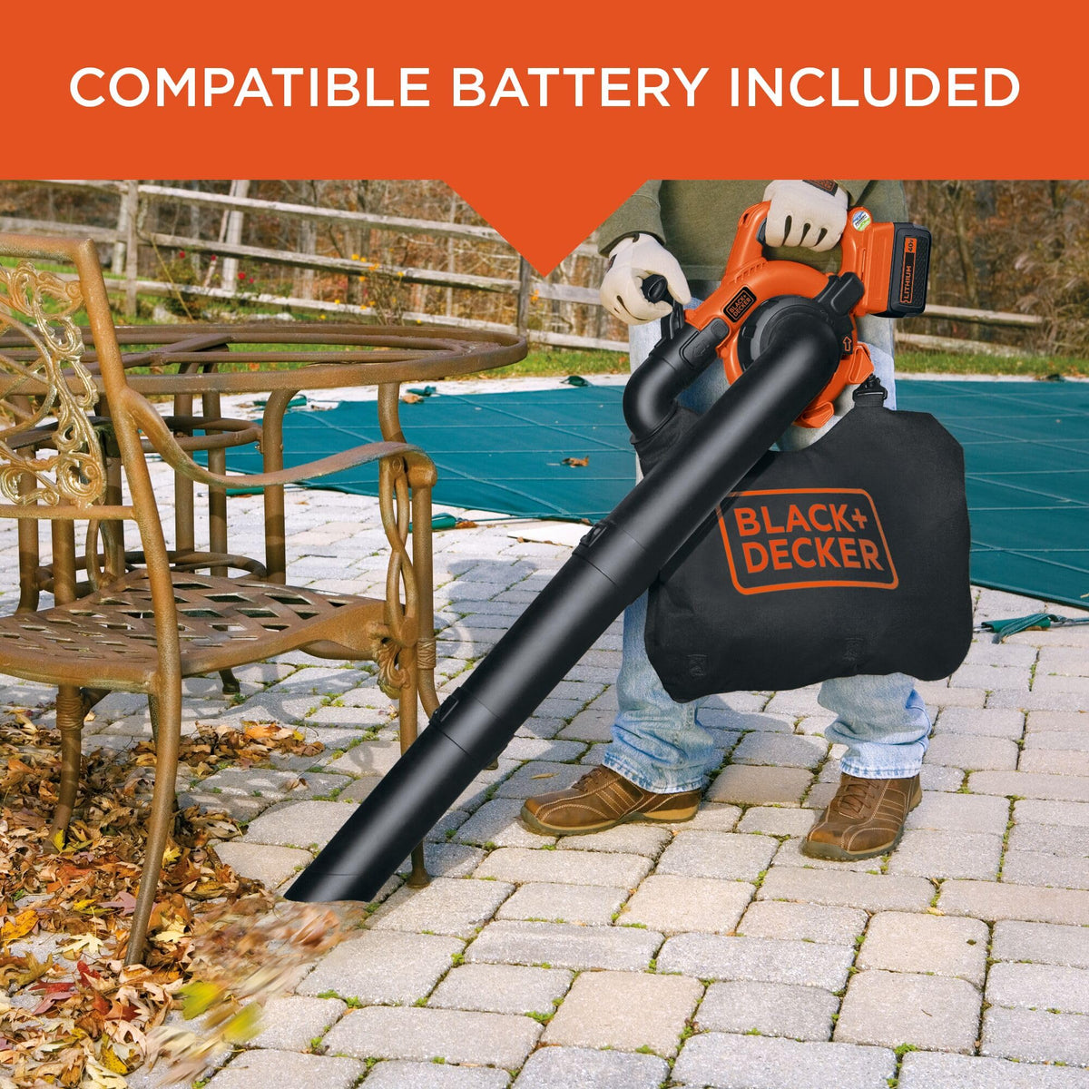 BLACK+DECKER 40V battery indicator shows charge level for planning