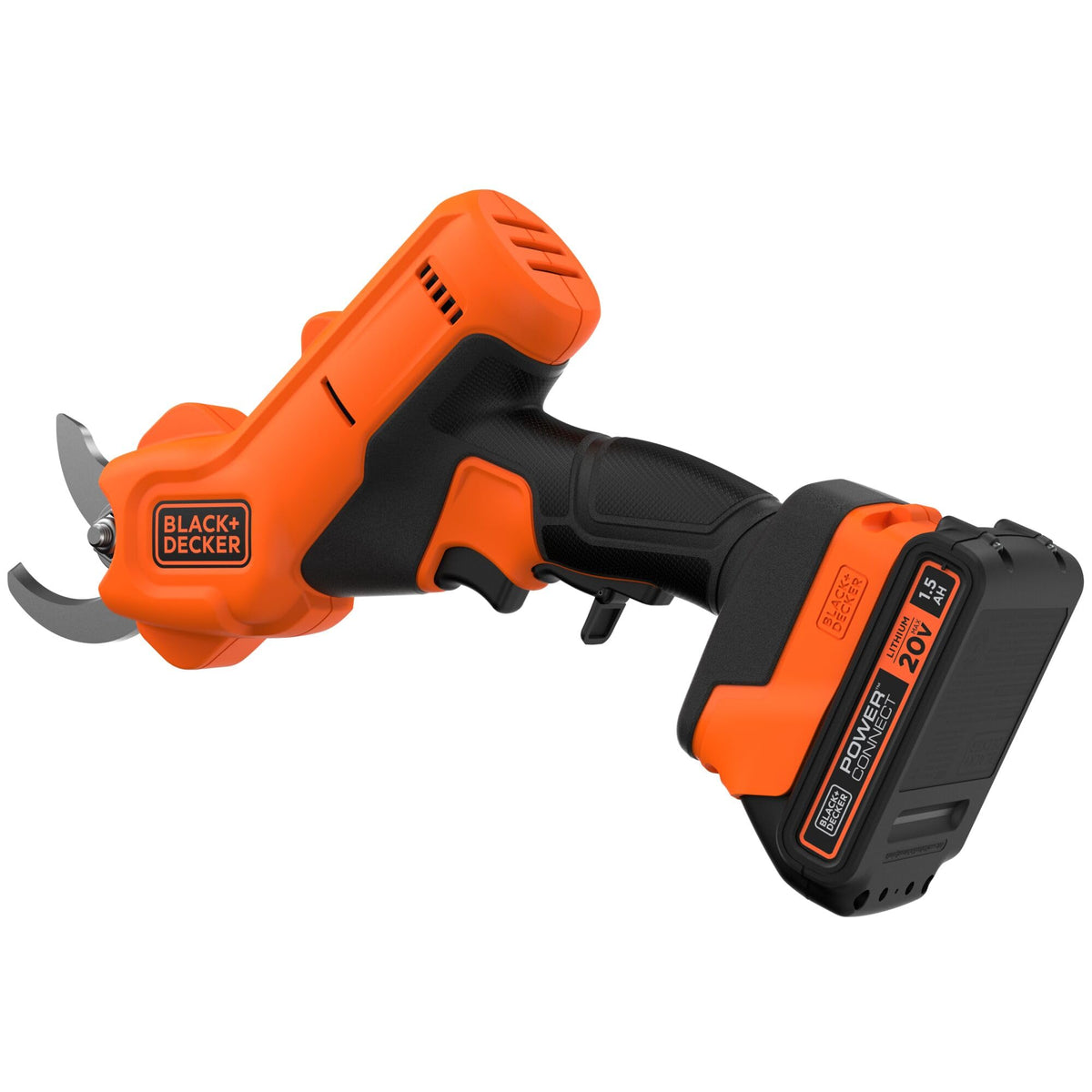 BLACK+DECKER BCPR320C1 all-in-one pruner kit on bench setup