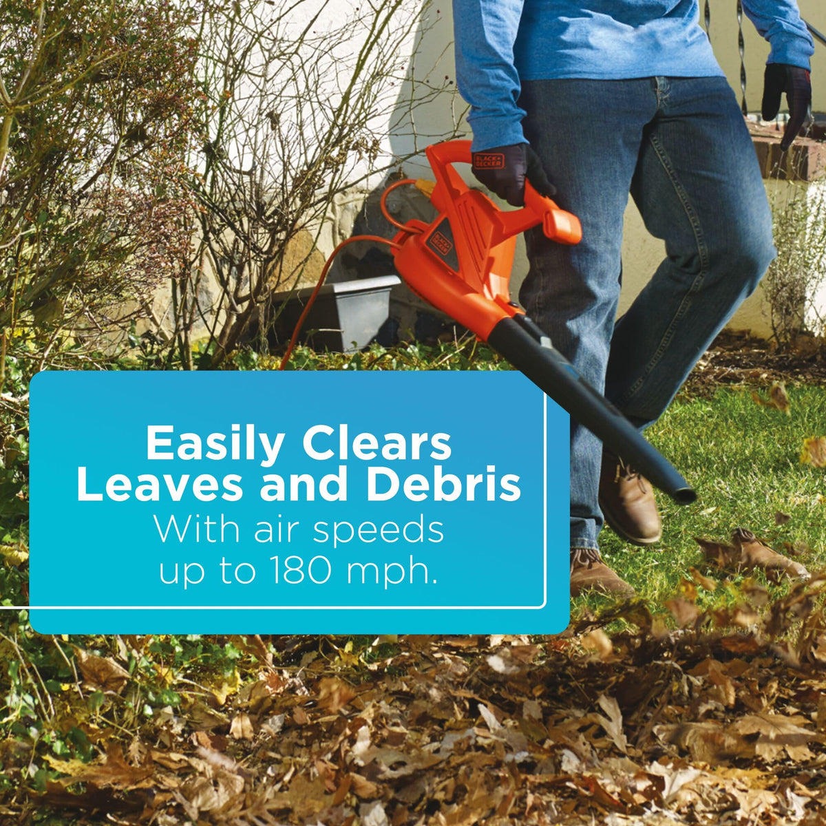 LB700 delivers up to 180 mph wind for fast debris removal.