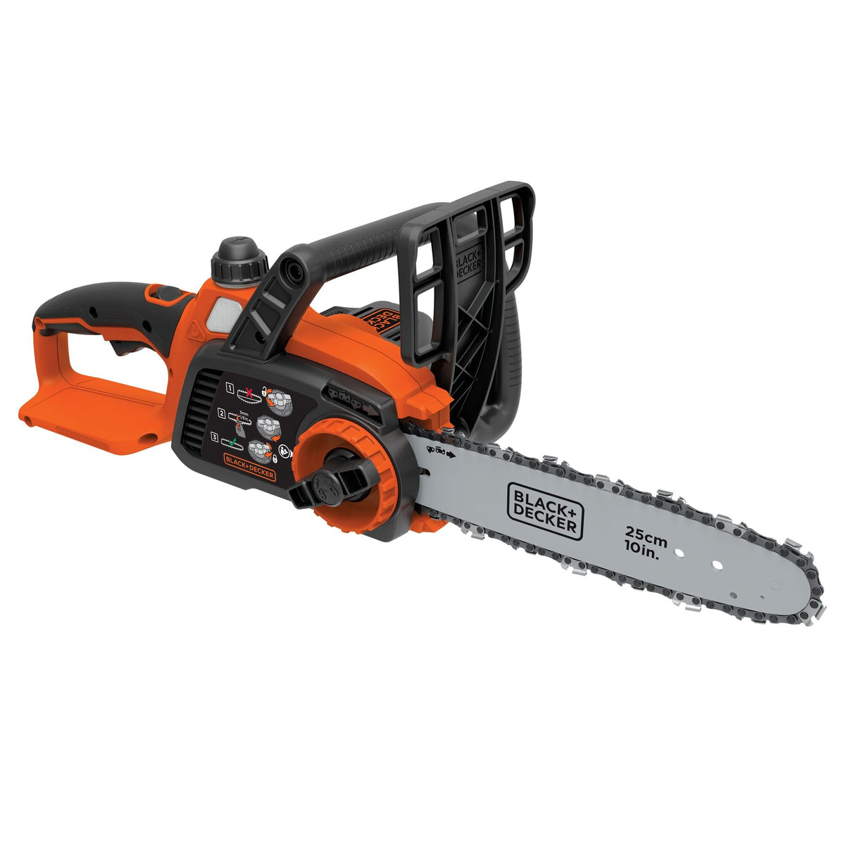 BLACK+DECKER LCS1020B with 10–inch bar and chain for smooth cuts