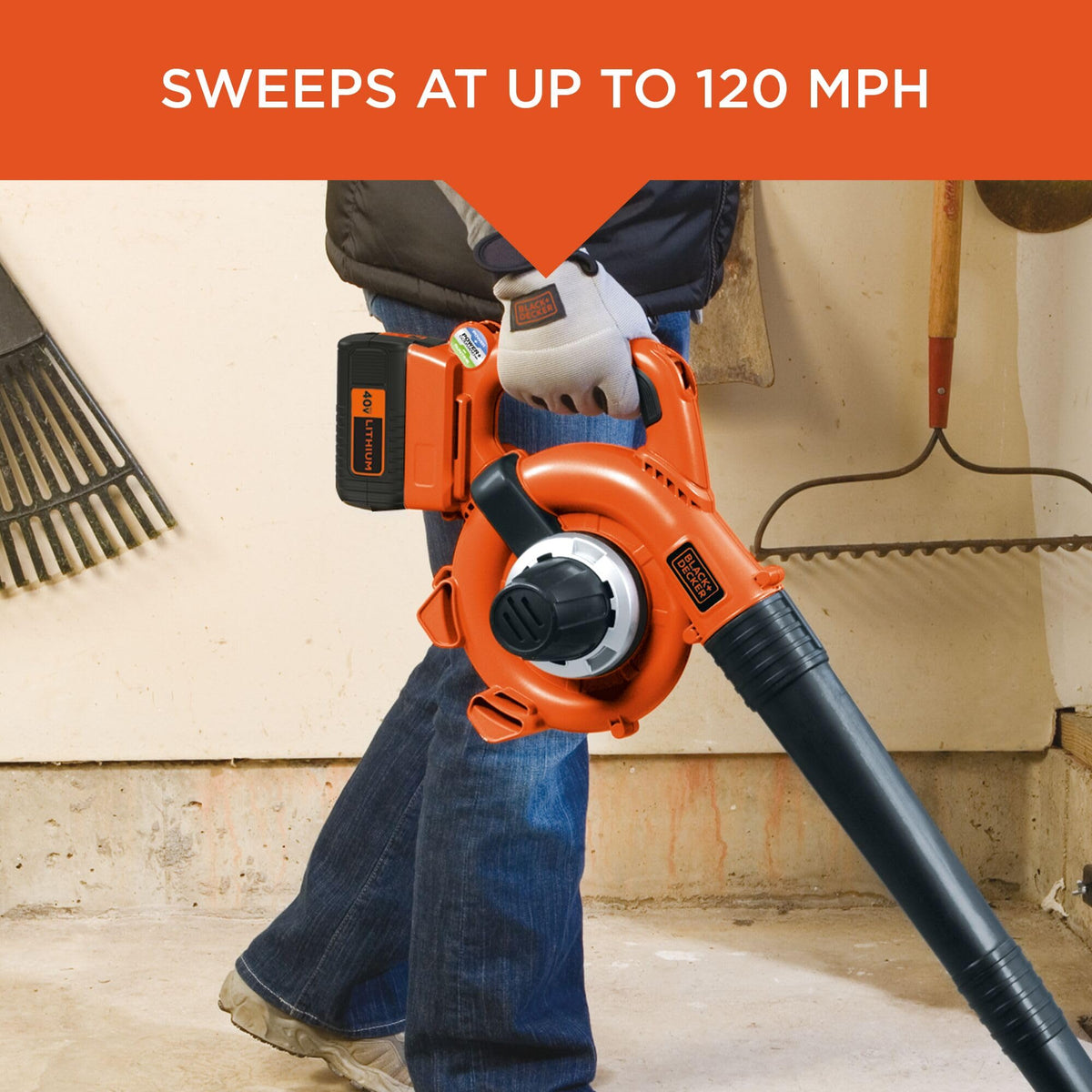 BLACK+DECKER leaf vacuum mode conversion for quick debris pickup