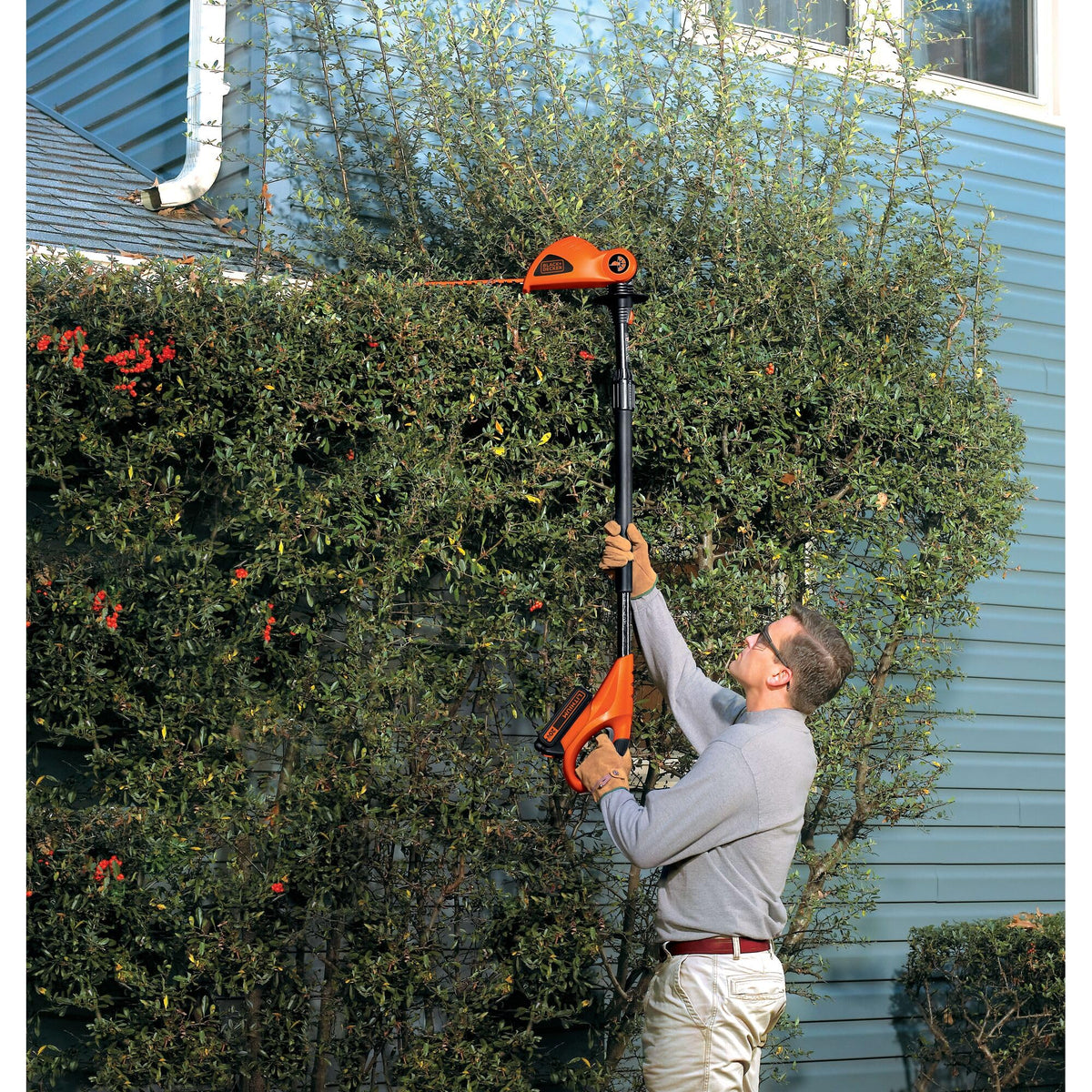 Black+Decker LPHT120 20V MAX battery ready for cordless trimming