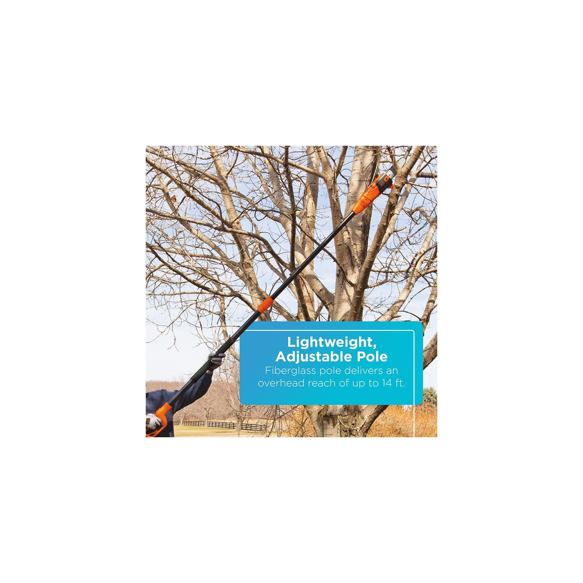 Black+Decker LPP120B lightweight design for easy one-handed pruning
