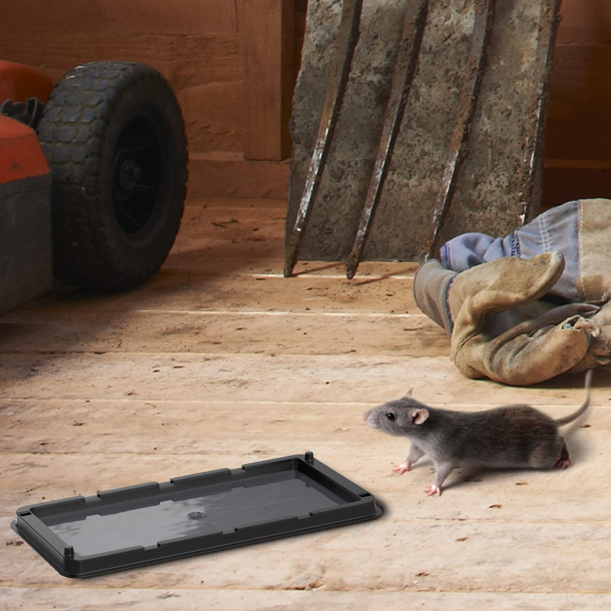 Black+Decker ready-to-use glue board simplifies cleanup after capture.