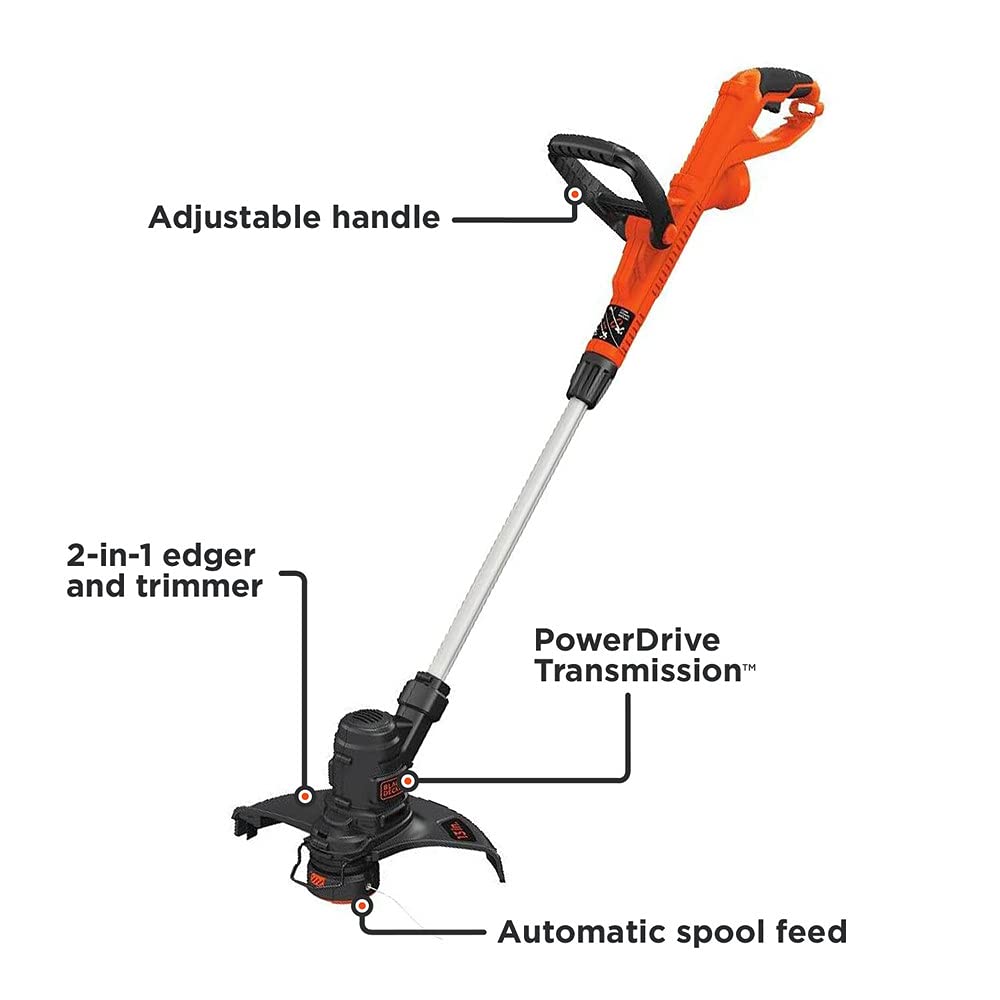BLACK+DECKER ST8600 automatic spool feed keeps line ready for continuous edging.