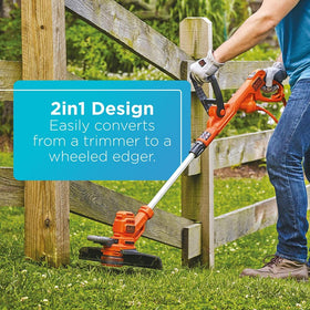  BLACK+DECKER Weed Wacker auto feed spool reduces interruptions during yard work