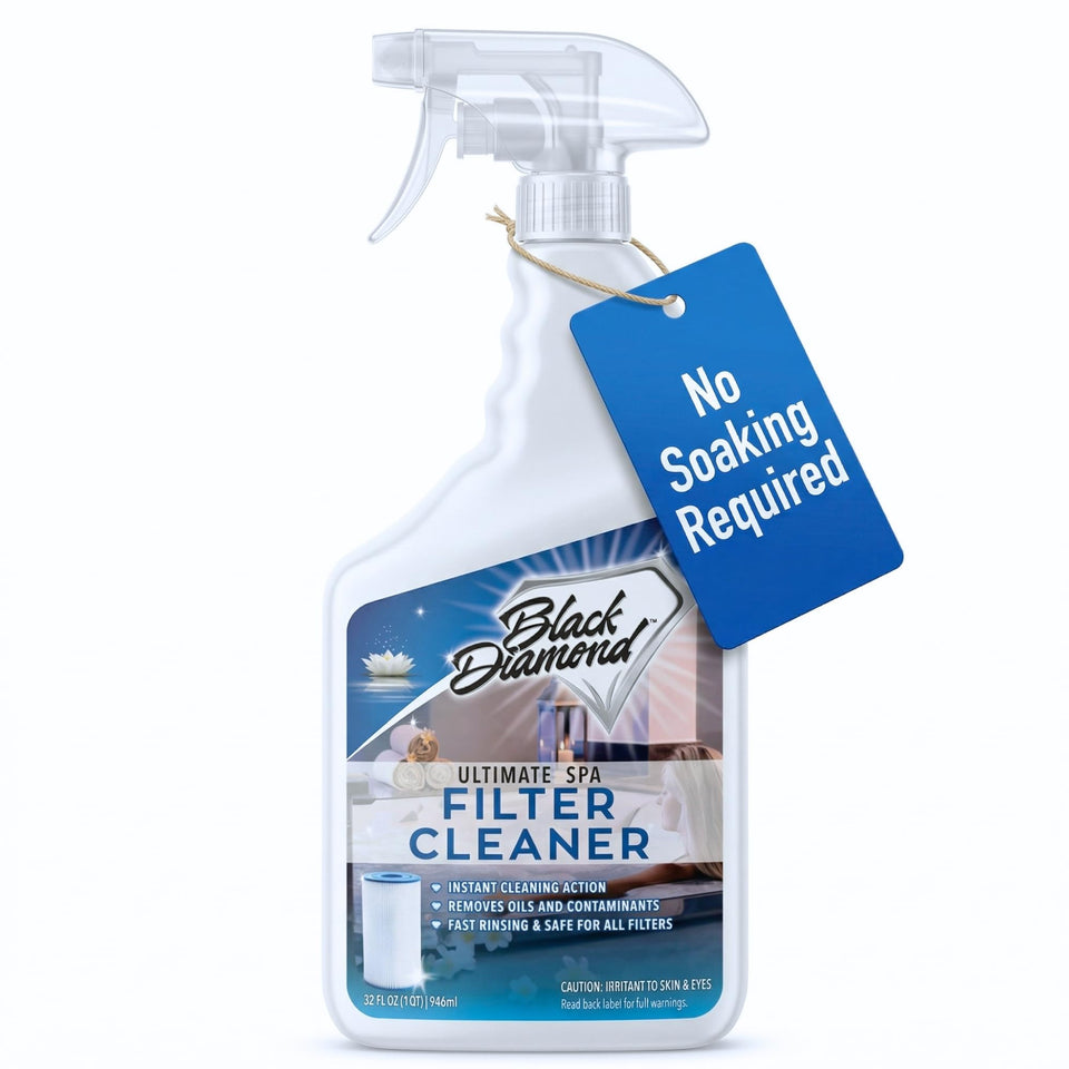 Black Diamond Stoneworks Ultimate Spa Cleaner bottle, ready for quick five-minute cleaning.