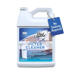 Black Diamond Stoneworks Ultimate Spa Filter Cleaner spray bottle showing fast no-soak cleaning capability