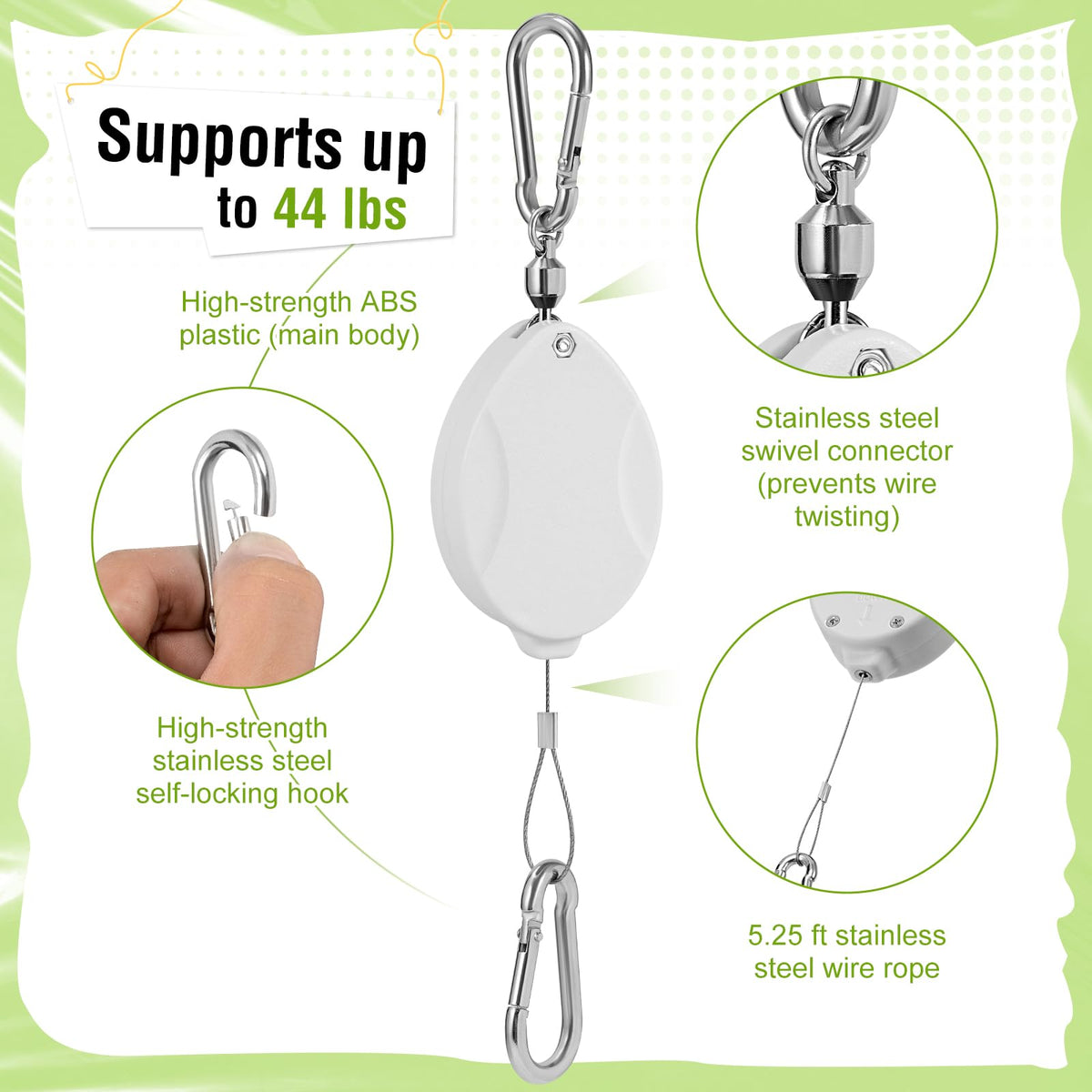 Black Elk Peak stainless steel hook delivers durable, weather-resistant support for garden setups