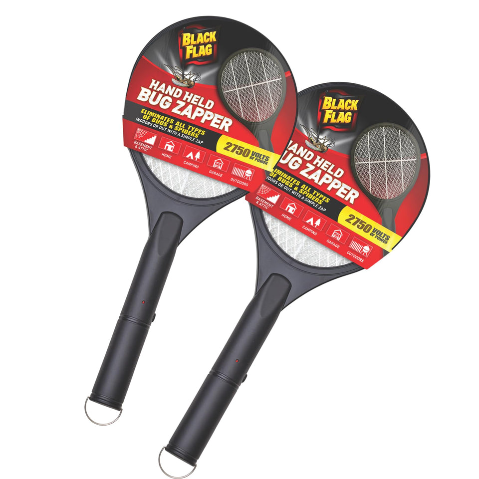 Black Flag 2-pack bug zapper racket front view for fast pest control.