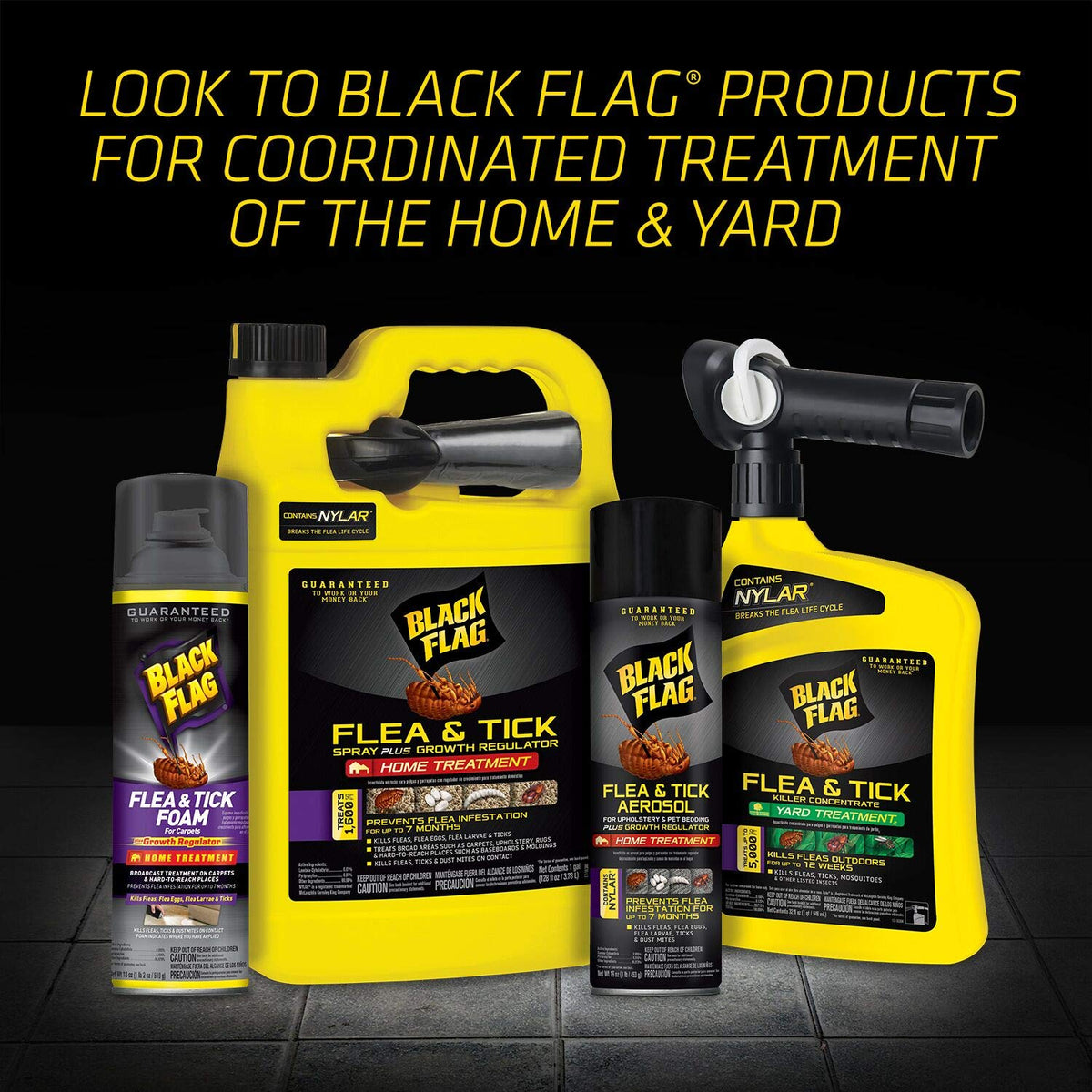 Black Flag 32-ounce concentrate bottle designed for outdoor pest management.