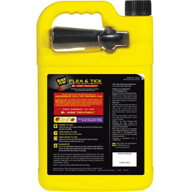 Label on Black Flag Extreme Flea Killer with indoor use instructions and benefits