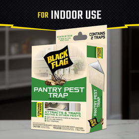 Black Flag trap close-up shows attractant lure for pantry moth control.