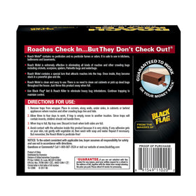 Black Flag Roach Motel traps in use in a corner demonstrates placement