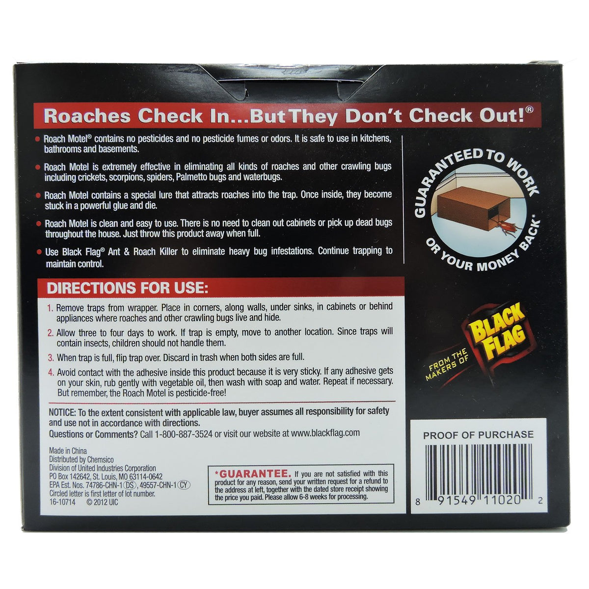Black Flag Roach Motel lure close-up attracting roaches