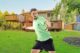 BLACK+DECKER Racket handle with comfort-grip for extended use.