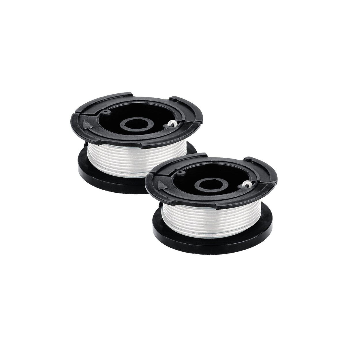 Spool being installed into a Black+Decker trimmer handle