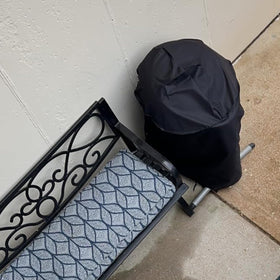 Blackhoso cover on grill shows secure fit and easy on off
