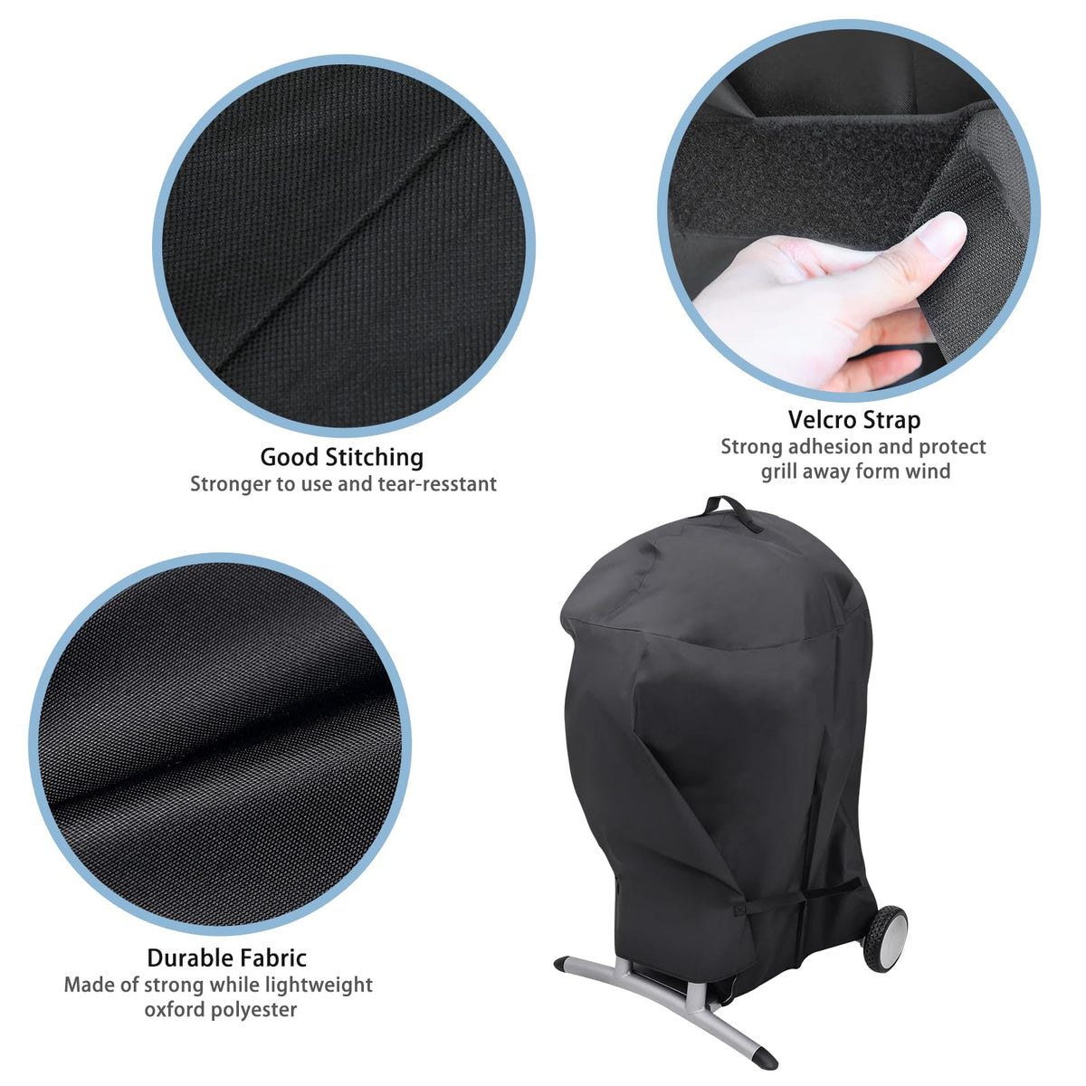 Blackhoso cover stitching detail highlights strong seams for windy weather