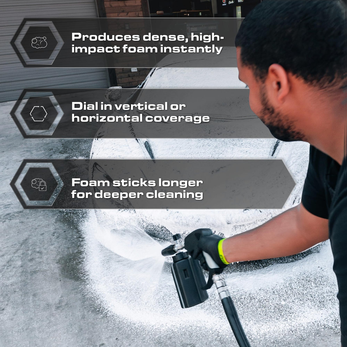 Blackline foam cannon with no leak threads for reliable setup