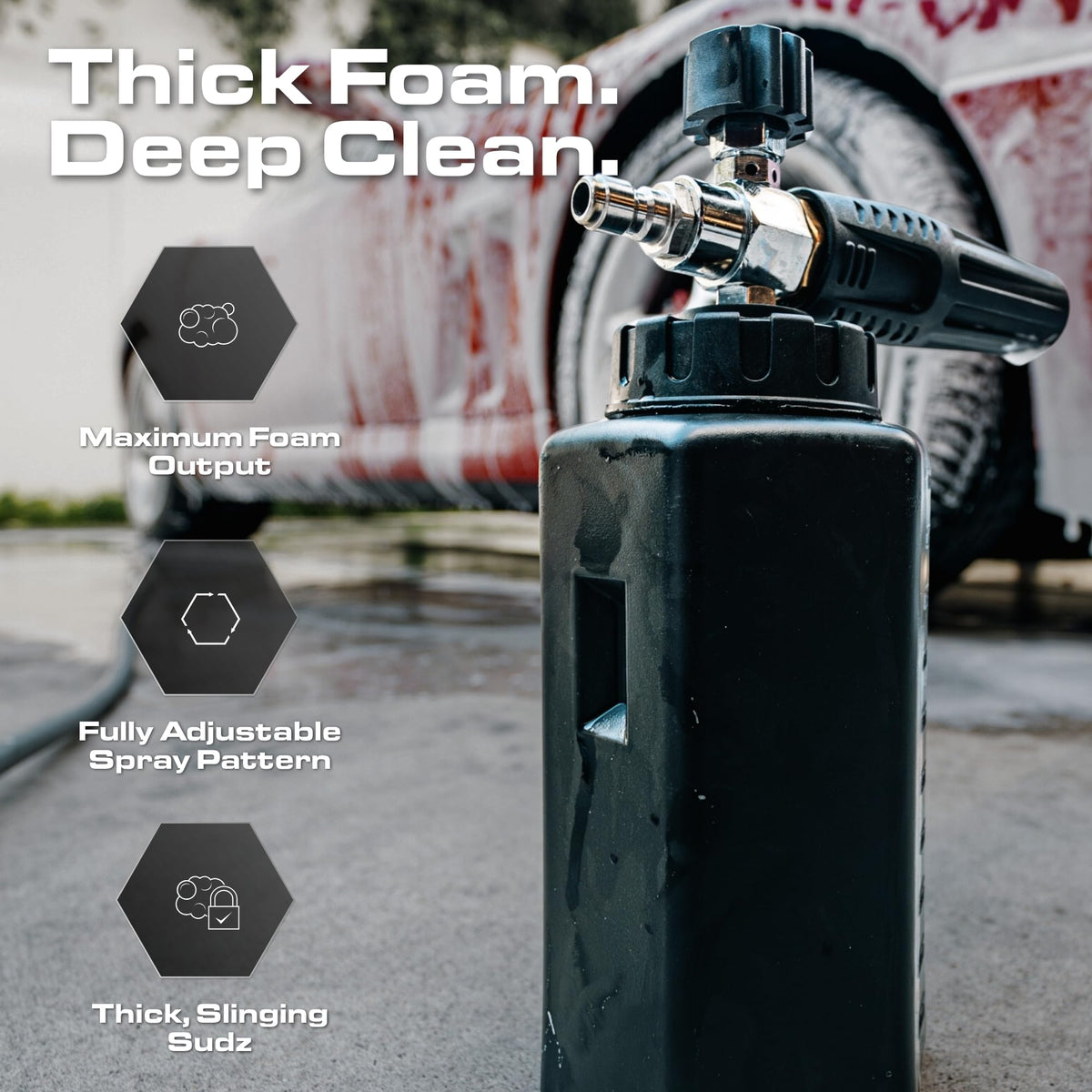 Blackline foam gun adjustable fan showing vertical and horizontal spray options