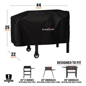 Blackstone 1529 28-inch griddle cover fabric detail highlights 600D canvas and reinforced stitching