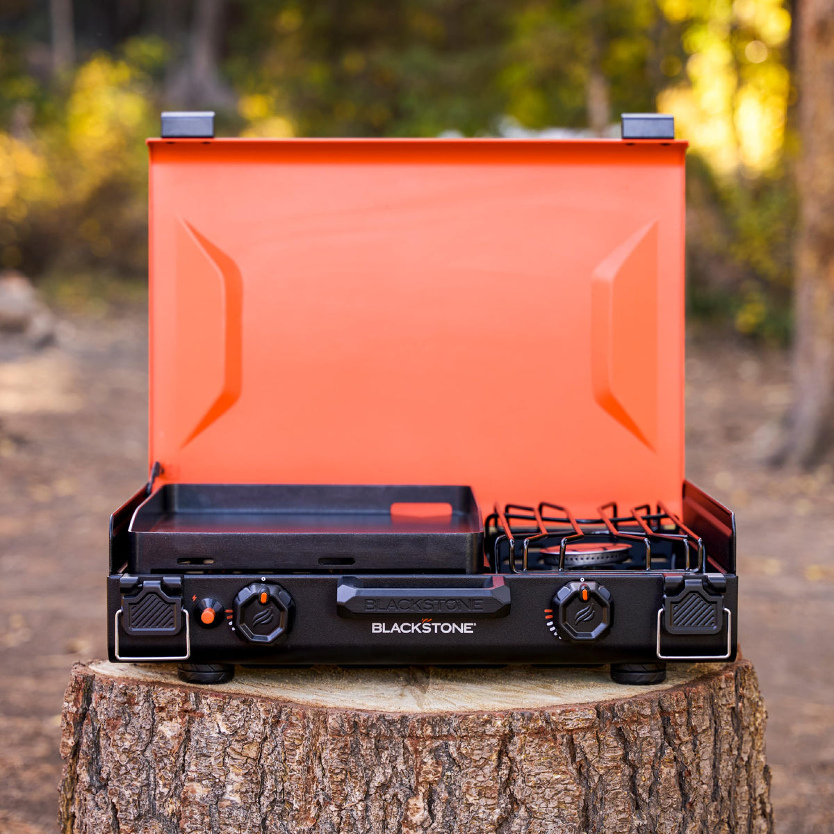 Blackstone 2364 side burner with pot showing versatile heat for soups and sauces