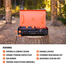 Blackstone 2364 leveling feet ensure even cooking on uneven ground