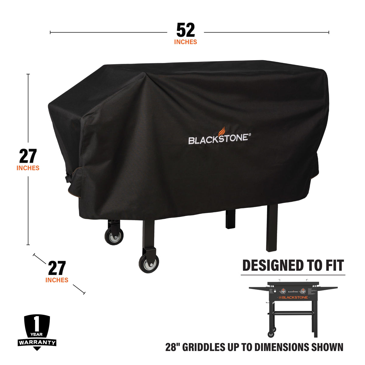 Blackstone 5091 cover in durable 600D canvas for lasting protection.