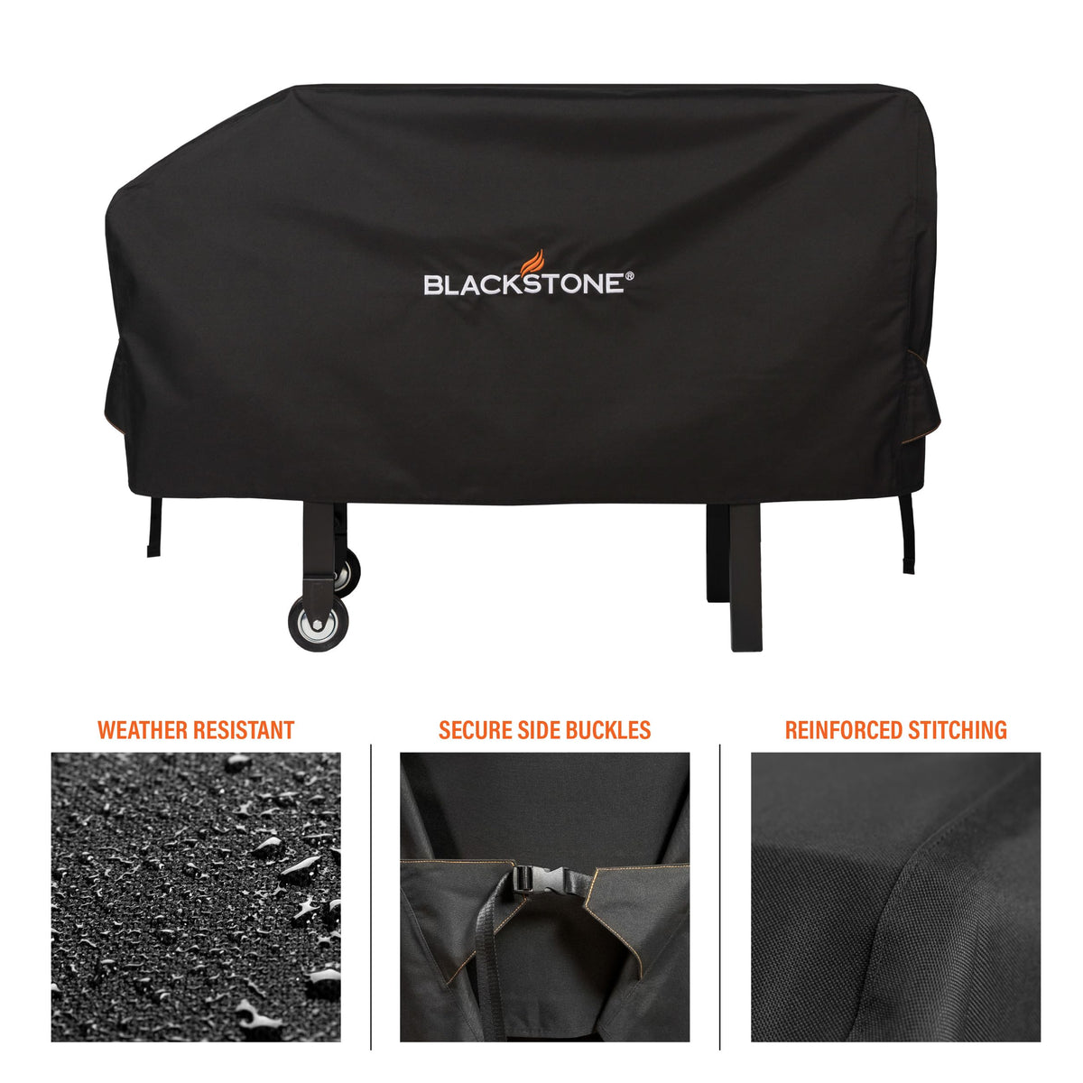 Blackstone 5091 cover demonstrates water-resistant protection for the griddle.