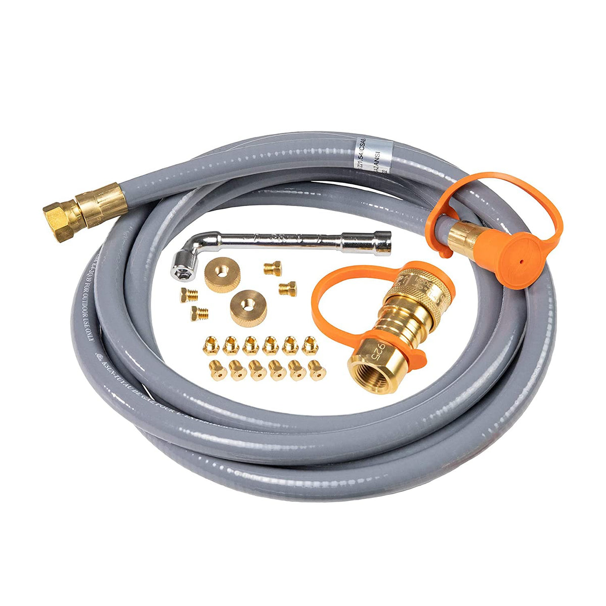 Blackstone 5249 natural gas kit assembly with components for secure conversion.