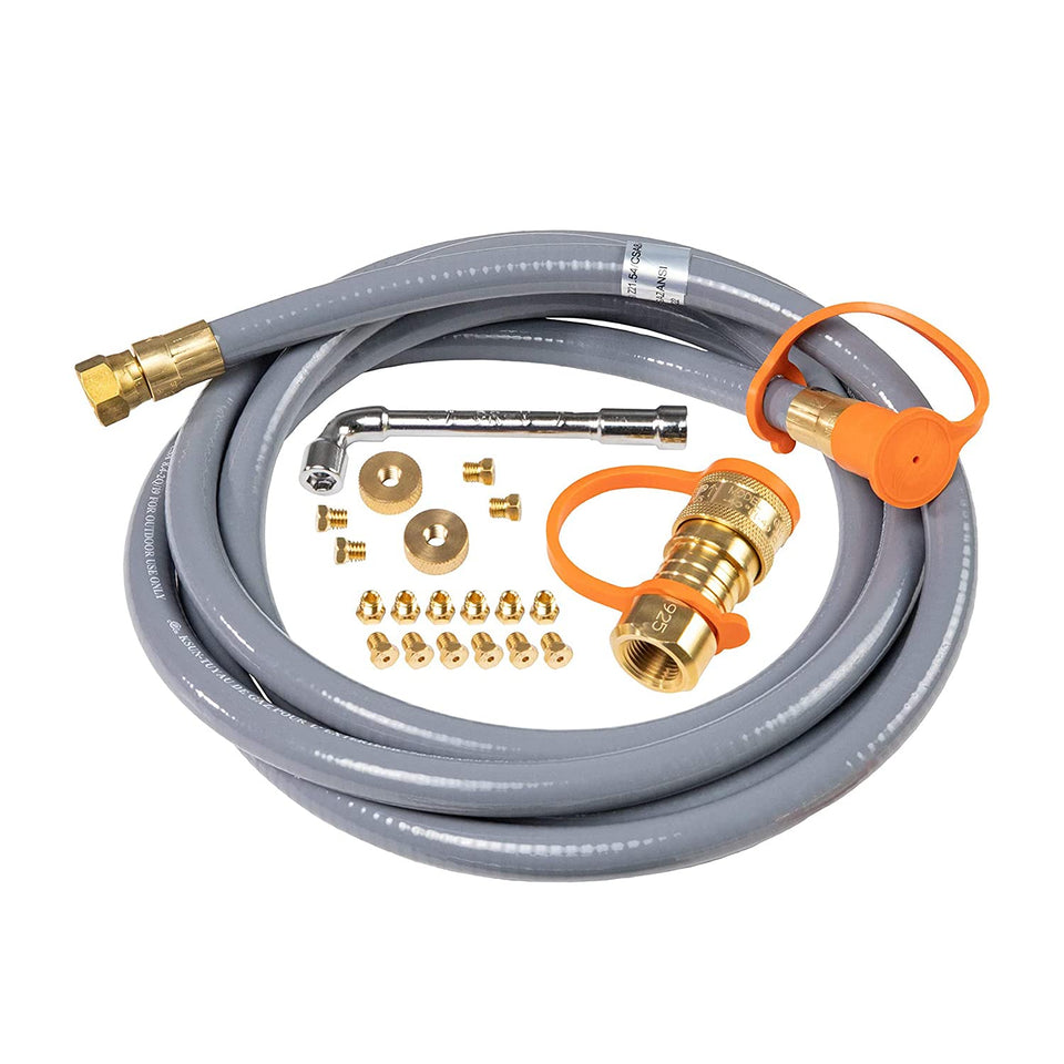 Blackstone 5249 natural gas kit assembly with components for secure conversion.
