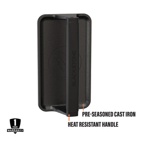 BLACKSTONE 5553 cast iron surface closeup reveals durable, naturally nonstick texture